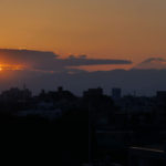目黒の病院先から見た富士の夕日